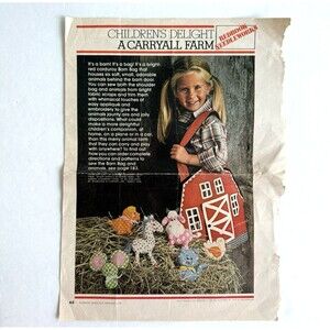 Vtg 1978 Redbook Carryall Farm Barnyard Animals Farm Animals Sewing Pattern